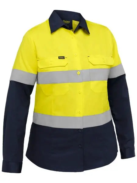 Bisley Women's Long Sleeve Taped Cool Lightweight Vented Shirt BL6390T Metro Workwear